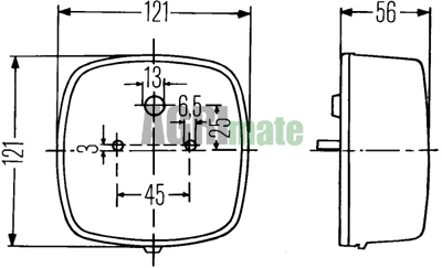 Technical drawing for REAR LIGHT
WITH OR WITHOUT NUMBER PLATE LIGHT