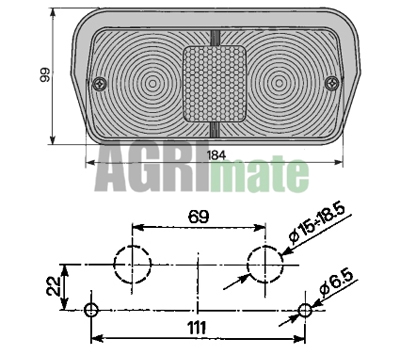 Technical drawing for REAR LIGHT
LEFT WITH CLIPS