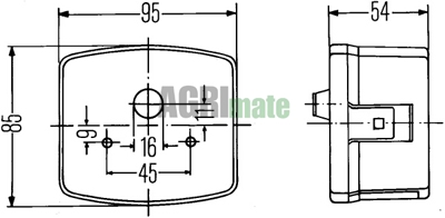 Technical drawing for FRONT LIGHT
LH – 95 X 85 MM