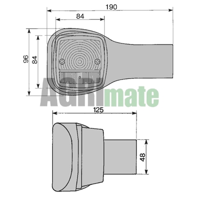 Technical drawing for FRONT LIGHT
RH – 190 X 96 MM