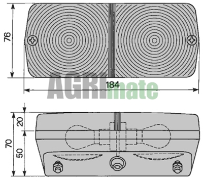 Technical drawing for FRONT LIGHT
RH – 184 x 76 mm
