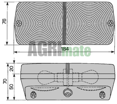 Technical drawing for FRONT LIGHT
LH – 184 x 76 mm