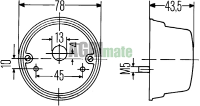 Technical drawing for FRONT LIGHT
Ø 78 MM