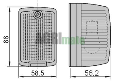 Technical drawing for INDICATOR LIGHT GLASS
LH/RH
