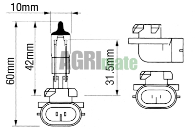 Technical drawing for BULB
12 V – 50 W – H886 – 1 PC.