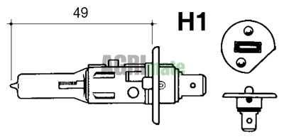 Technical drawing for HALOGEN BULB
24V – 70W – P14.5S – H1