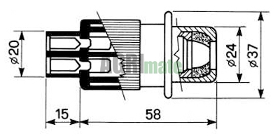Technical drawing for PLASTIC PLUG
3 PINS – 12/24V – FEMALE