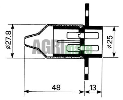 Technical drawing for PLASTIC SOCKET
3 PINS – 12/24V – FEMALE
