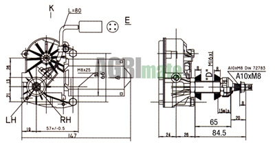 Technical drawing for WIPER MOTOR
12 V – 90 °