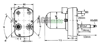 Technical drawing for WIPER MOTOR
12 V – 115 °