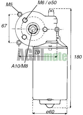 Technical drawing for WIPER MOTOR
12 V