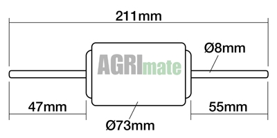 Technical drawing for BLOWER MOTOR
12 V – Ø 73 x 8 MM – L 211 MM