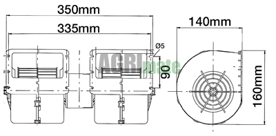 Technical drawing for BLOWER MOTOR