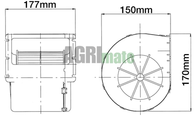 Technical drawing for BLOWER MOTOR
