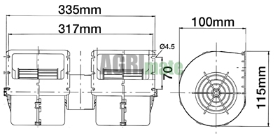 Technical drawing for BLOWER MOTOR