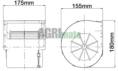 Technical drawing for BLOWER MOTOR