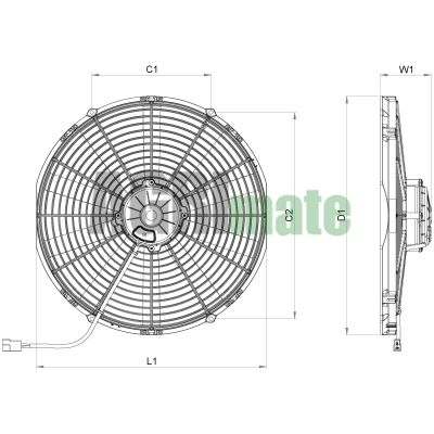 Technical drawing for BLOWER MOTOR