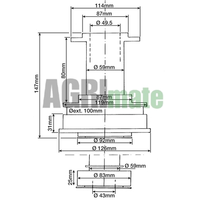 Technical drawing for KIT WITH BEARINGS – REP. VALEO 3L – Ø 280/280 + BOLTS
DRI.CERA RIGID 14 Z – PTO ORGA RIGID 10 Z