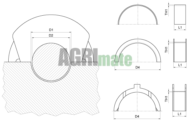 Technical drawing for MAIN BEARING PAIR