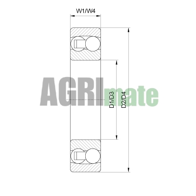 Technical drawing for SELF-ALIGNING BALL BEARING
60 x 110 x 28 mm