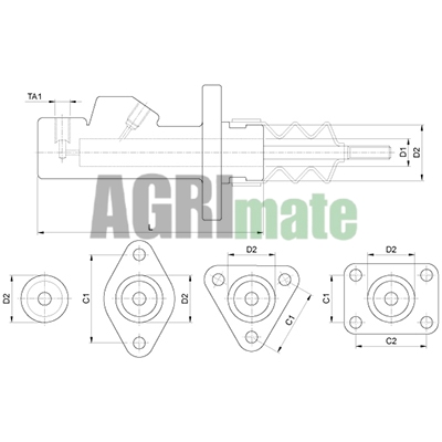 Technical drawing for CLUTCH MASTER CYLINDER