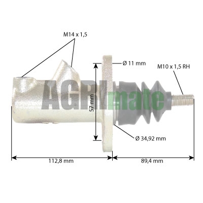 Technical drawing for CLUTCH MASTER CYLINDER
LHM OIL
