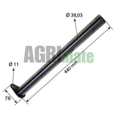 Technical drawing for FRONT AXLE CENTRE BEAM PIN
Ø 38.03 MM – L 440 MM