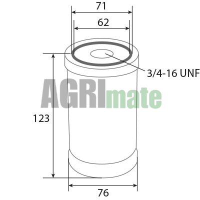 Technical drawing for HYDRAULIC FILTER