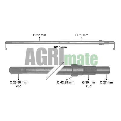 Technical drawing for PTO SHAFT