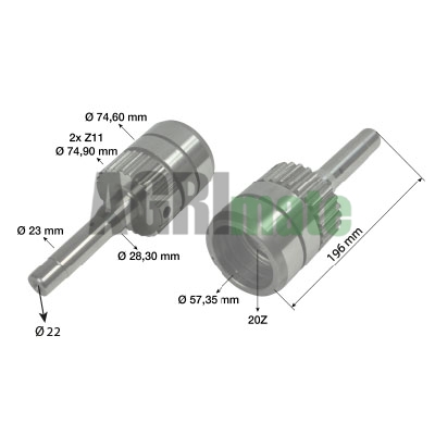 Technical drawing for PTO OUTPUT SHAFT
LOWER