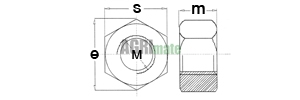 Technical drawing for METRIC NYLOC NUT
100 PCS