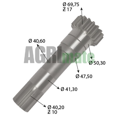 Technical drawing for PTO INPUT SHAFT
Z=17