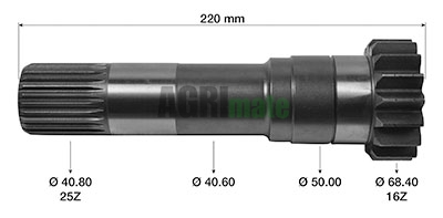 Technical drawing for PTO INPUT SHAFT
Z=16
