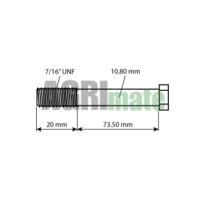 Technical drawing for CONNECTING ROD BOLT
7/16”UNF – L 93.50 MM
