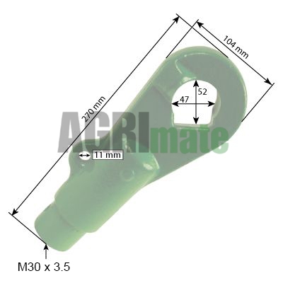 Technical drawing for LIFT LINK END
RIGHT – M30 x 3.5 LH