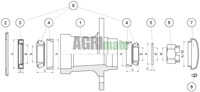 Technical drawing for BEARINGS KIT