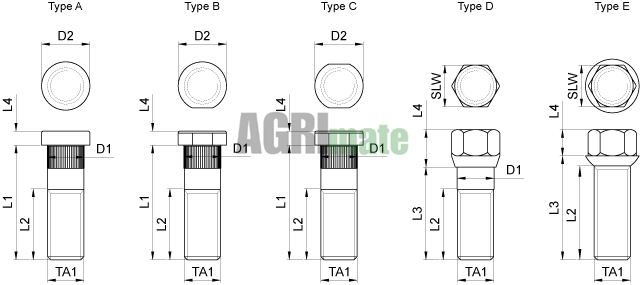 Technical drawing for WHEEL STUD
M14 – L 24 MM
