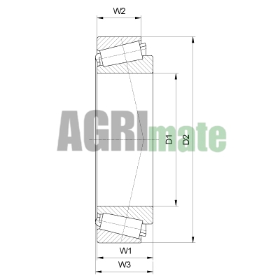 Technical drawing for TAPERED ROLLER BEARING – MET.
30205