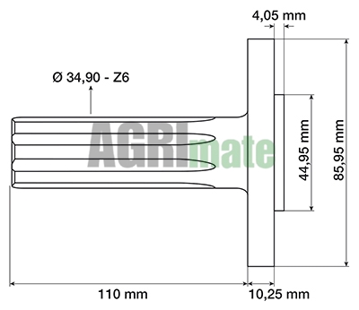 Technical drawing for PTO SHAFT
1” 3/8 – Z=6 – L 120 mm