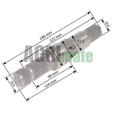 Technical drawing for PTO SHAFT
1” 3/8 – Z=21 – L 248 mm