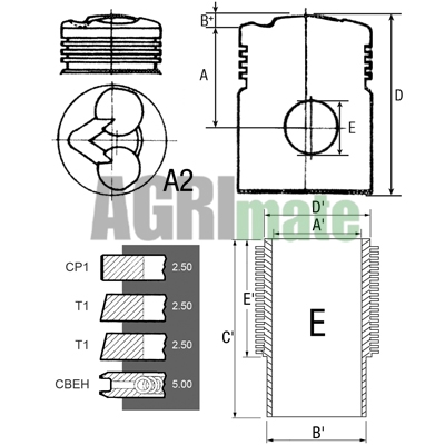 Technical drawing for PISTON-LINER KIT
Ø 95 MM