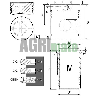 Technical drawing for PISTON-LINER KIT
Ø 116 MM