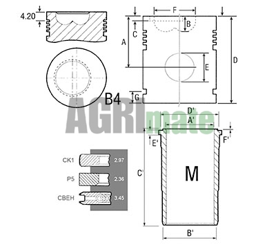 Technical drawing for PISTON-LINER KIT
Ø 106.50 MM