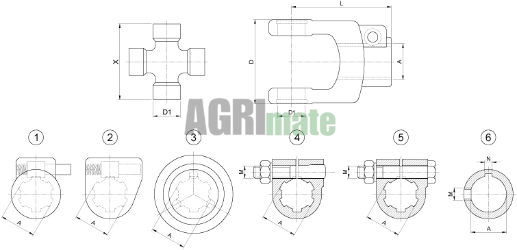 Technical drawing for STANDARD YOKE CONICAL BOLT
1 3/8”(6) – 30.2 x 79.4 – S5/S6/G5/105