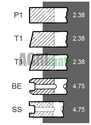 Technical drawing for PISTON RING SET
Ø 82.50 MM – STD