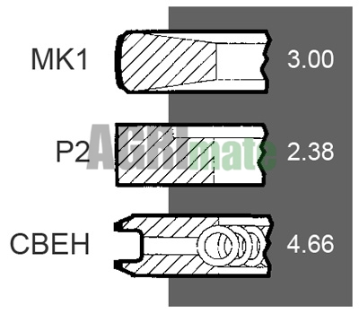 Technical drawing for PISTON RING SET
Ø 108 MM – STD
