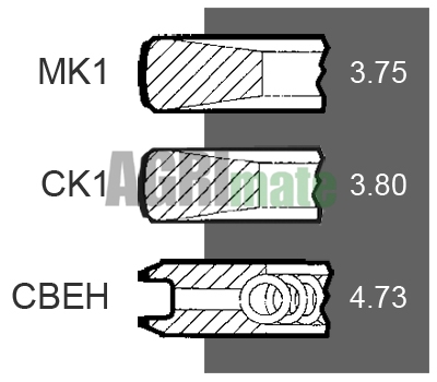 Technical drawing for PISTON RING SET
Ø 108 MM – STD