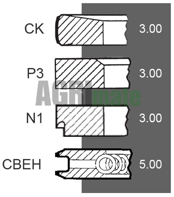 Technical drawing for PISTON RING SET
Ø 95 MM – STD