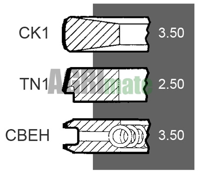 Technical drawing for PISTON RING SET
Ø 100 MM – STD