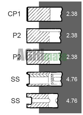 Technical drawing for PISTON RING SET
Ø 84.14 MM – STD